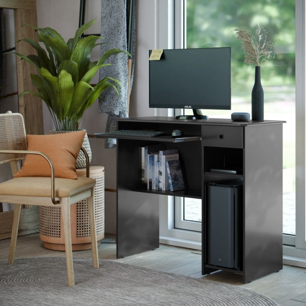 Mesa de Computador Escrivaninha Viena Preto EJ Móveis