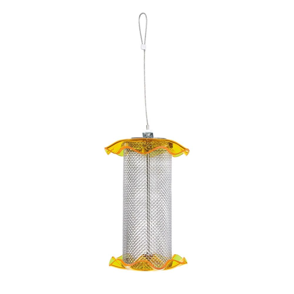 Alimentador de malha Birds Choice FF116A Yellow Nyjer Forever de 1 litro
