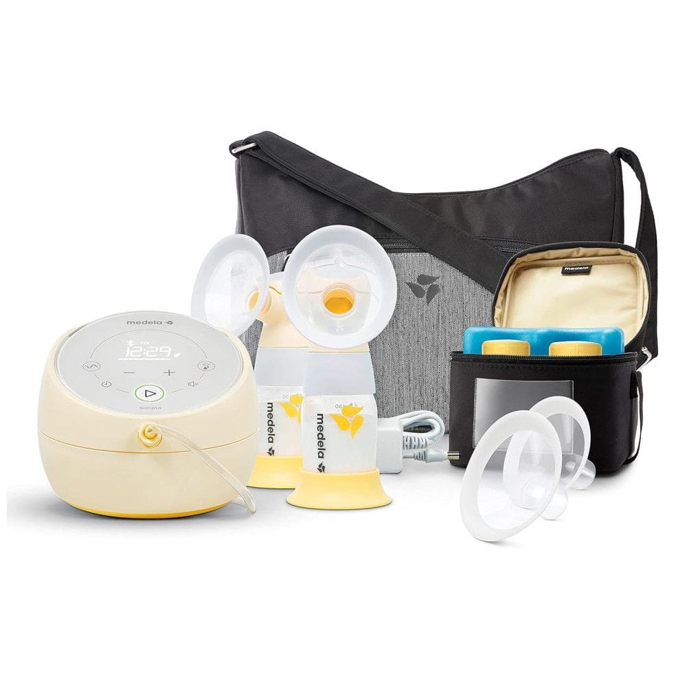 Bomba Tira Leite Elétrica Recarregável com Protetores de Mama Flexíveis, Controle Digital ou Por Aplicativo, 2 Unidades, 110V Medela