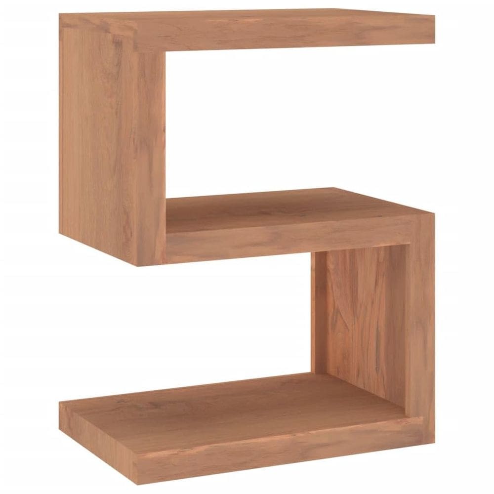 Mesa lateral vidaXL Madeira maciça de teca em forma de S 45x30x60cm marrom