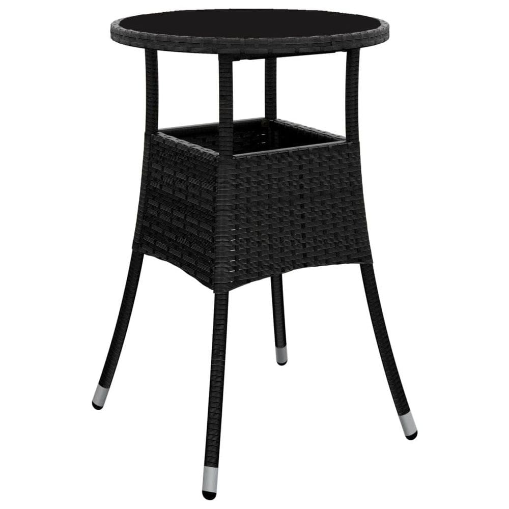 Mesa de jardim para pátio vidaXL com tampo de vidro temperado Poly Rattan