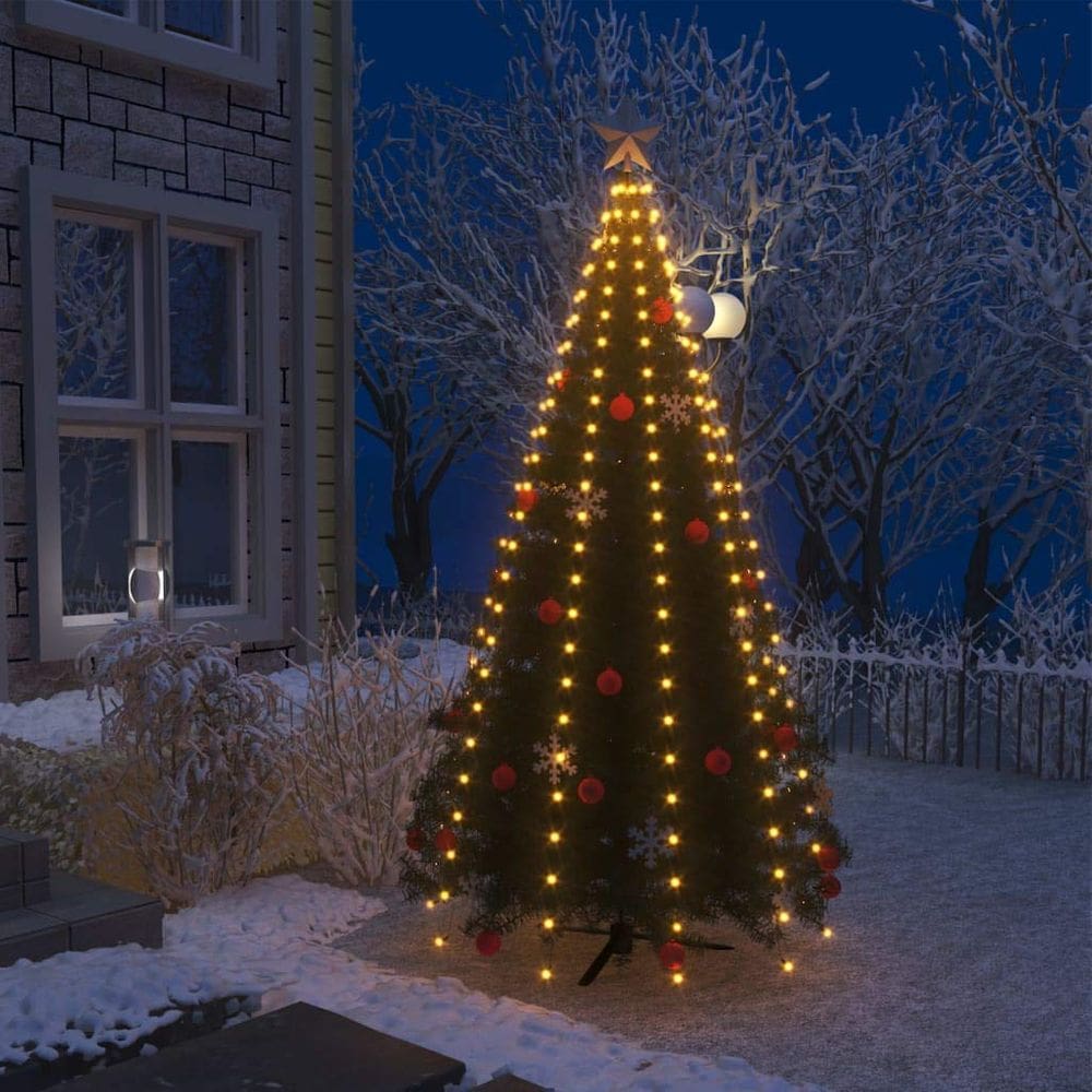 Christmas Tree Net Lights vidaXL com 250 LEDs brancos quentes