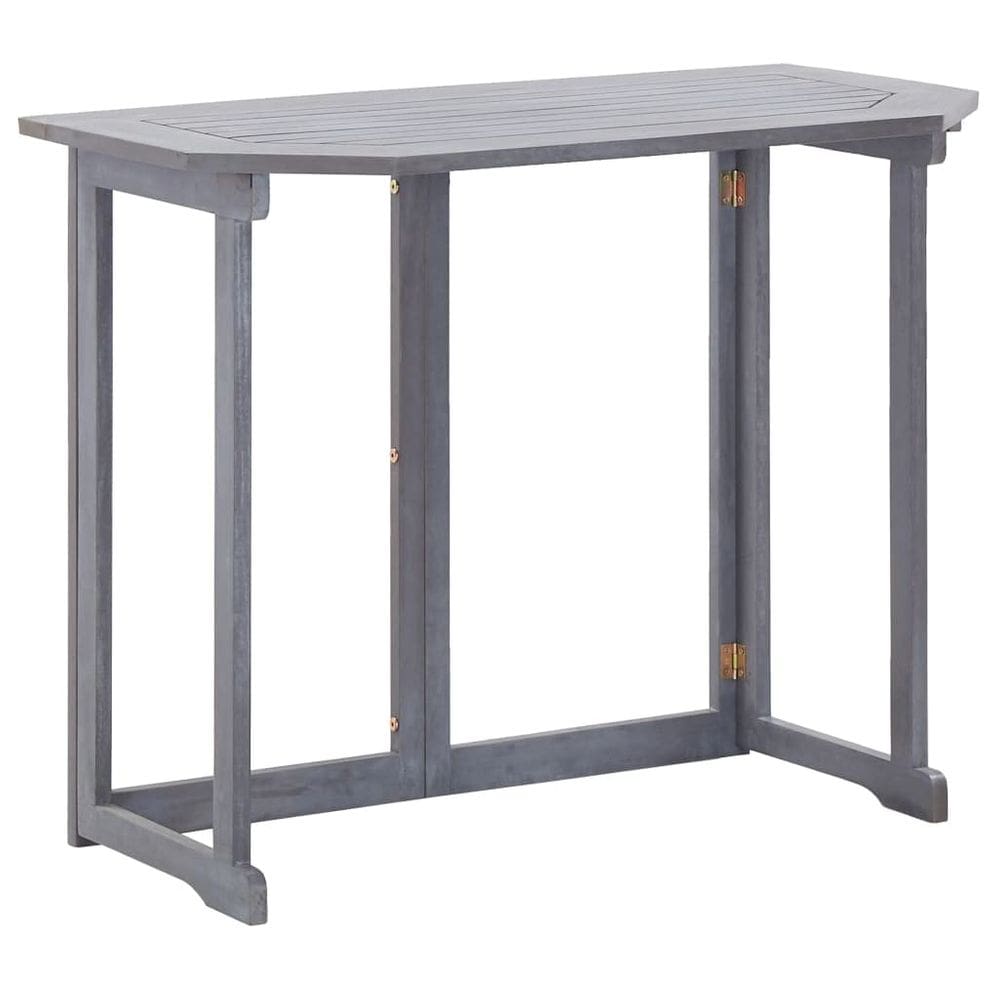 Mesa de varanda dobrável para exterior VidaXL Acacia Wood Grey 90x50x74cm