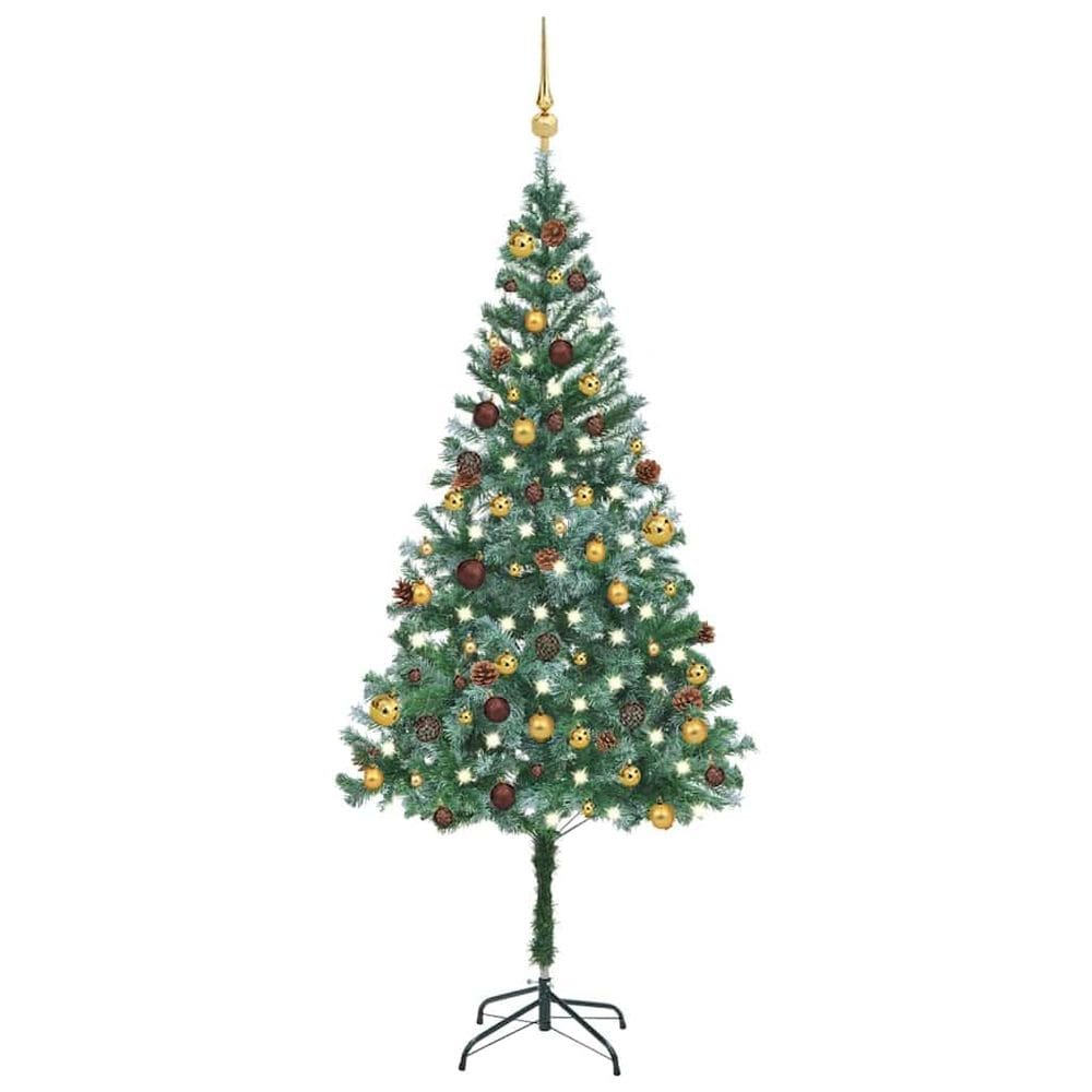 Árvore de Natal vidaXL artificial pré-iluminada de 1,8 m com luzes LED