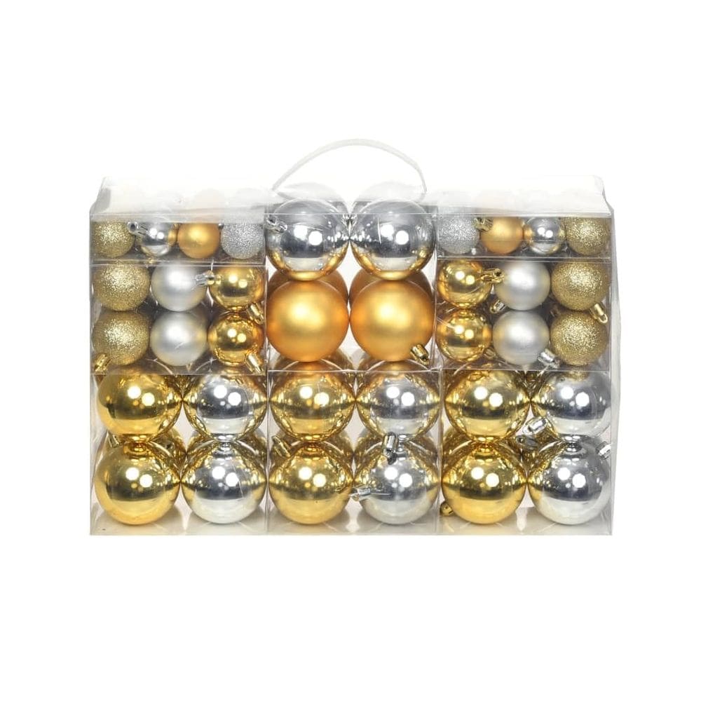 Conjunto de enfeites de bola de Natal vidaXL 100 unidades em prata/ouro