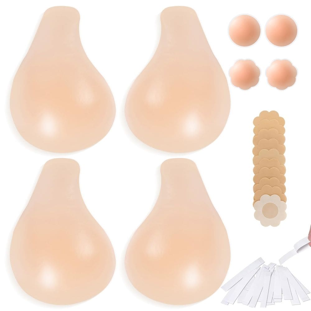 Sutiã pegajoso Aunpoos, adesivo, levantador, sem encosto, sutiãs sem alças, bastão de silicone em capas de mamilo femininas invisíveis, nuas