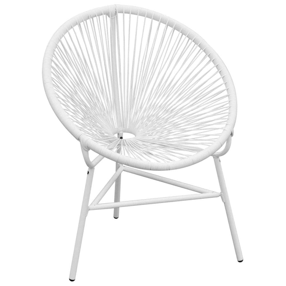 Cadeira Patio Moon vidaXL Poly Rattan, branca resistente às intempéries