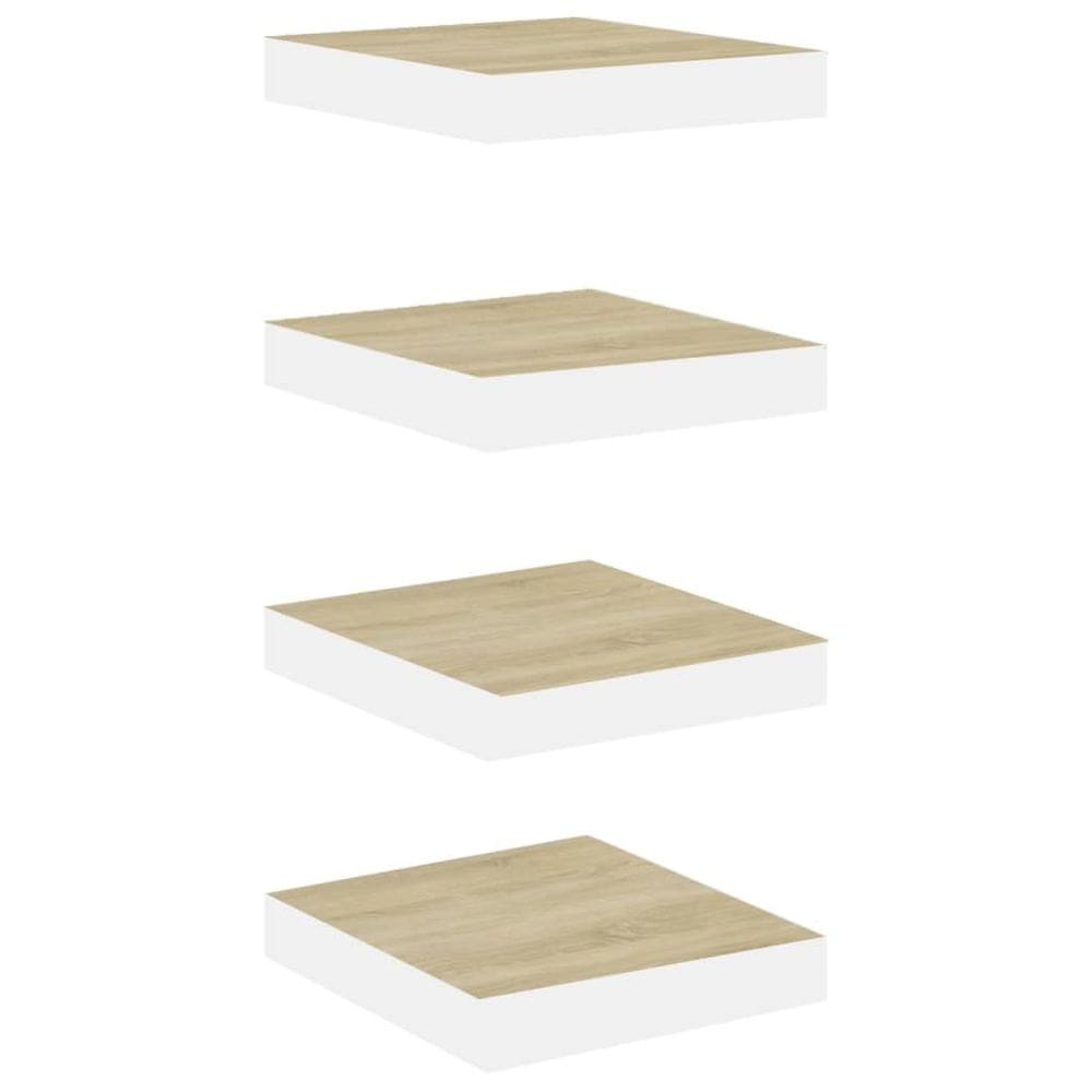 Prateleiras de parede VidaXL Floating Honeycomb MDF & Metal, conjunto de 4 peças