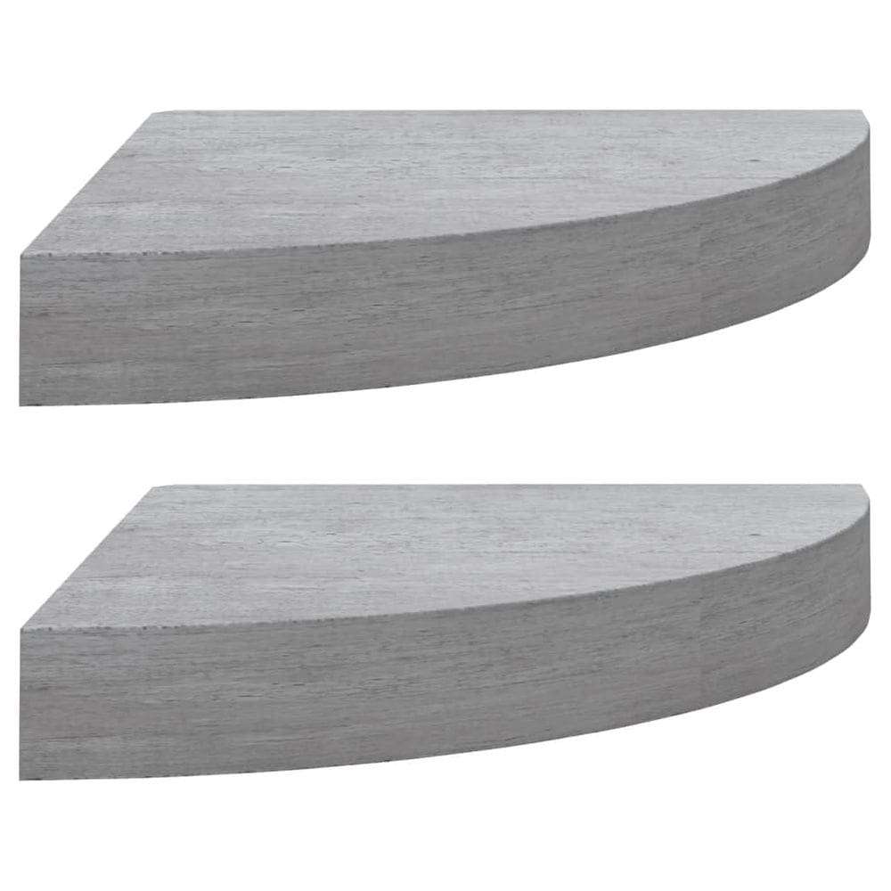 Prateleiras de canto de parede vidaXL Concrete Grey Honeycomb MDF Set 2