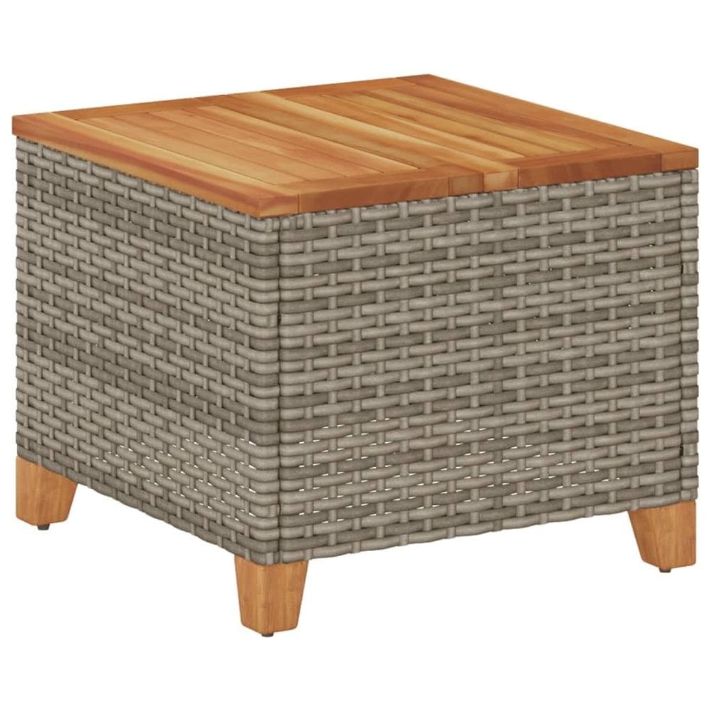 Mesa de jardim VidaXL Grey Acacia Top 45x45x37 cm Poly Rattan