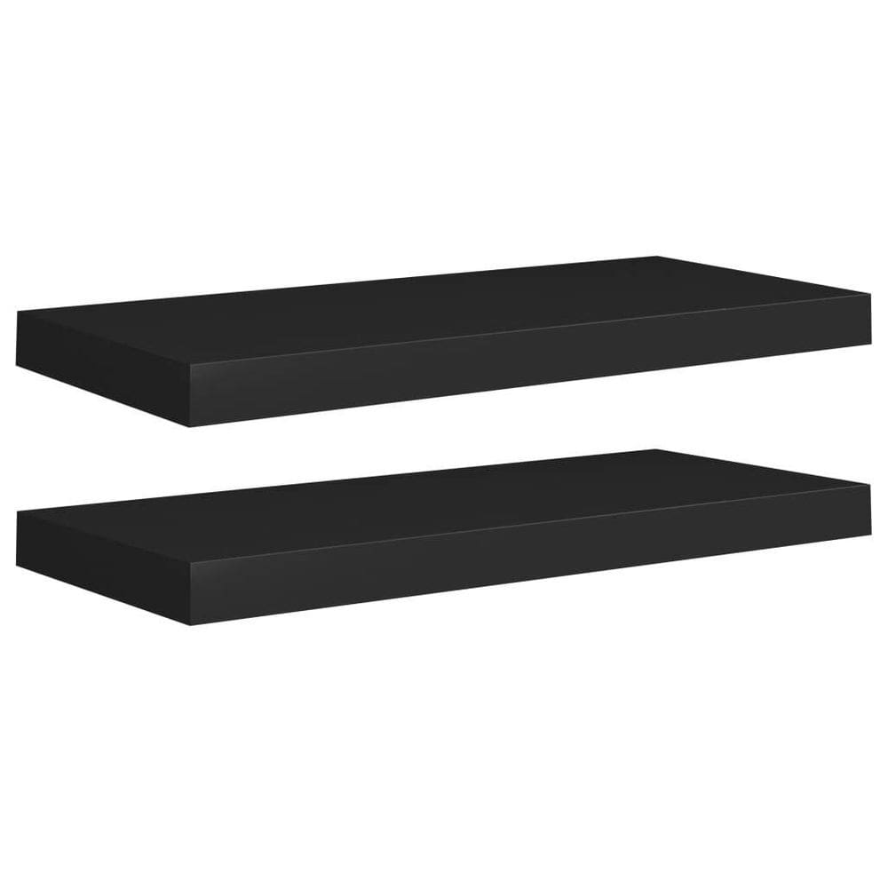 Prateleiras de parede flutuantes vidaXL, conjunto de 2, MDF em forma de favo de néctar das flores, preto