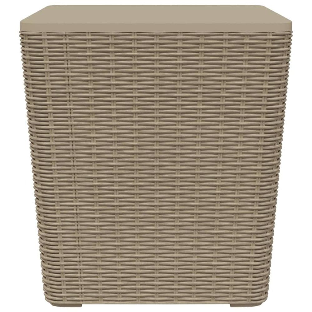 Mesa de pátio vidaXL retangular com compartimento de armazenamento marrom