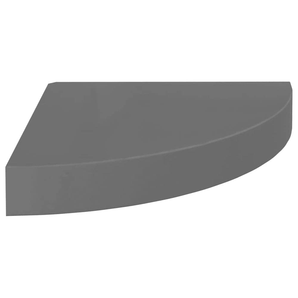 Prateleira de canto flutuante vidaXL MDF de metal cinza de alto brilho