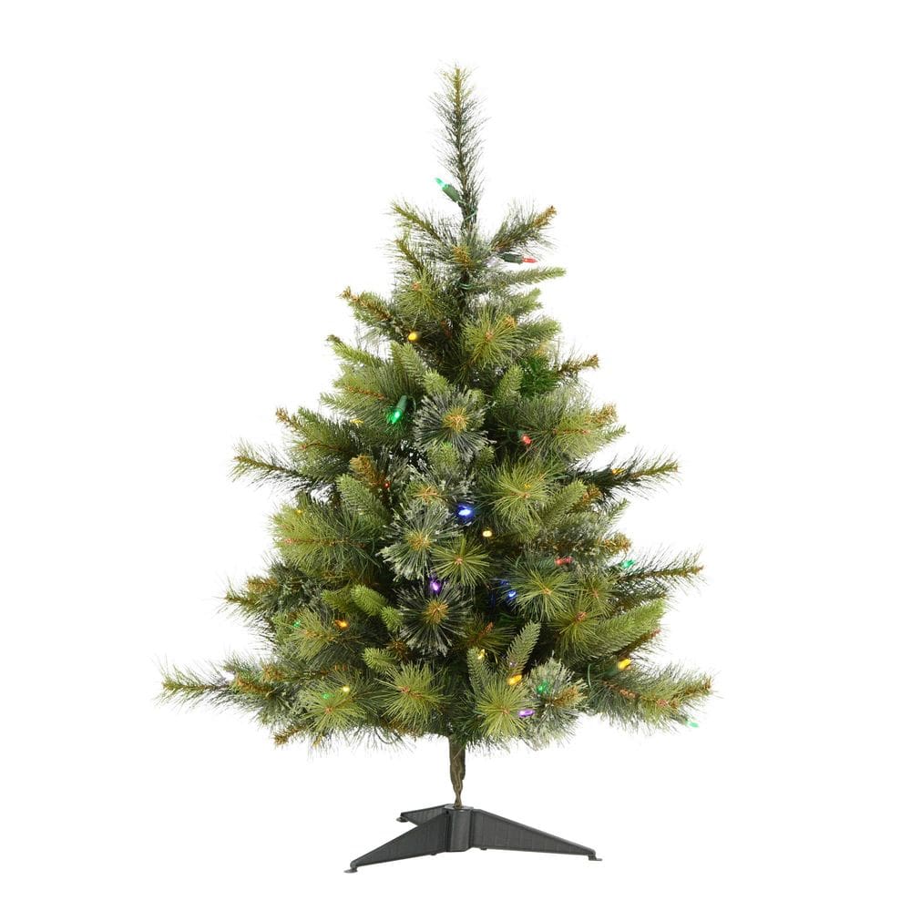 Árvore artificial Vickerman 91 cm, pinho de caxemira, multicolorido, LED