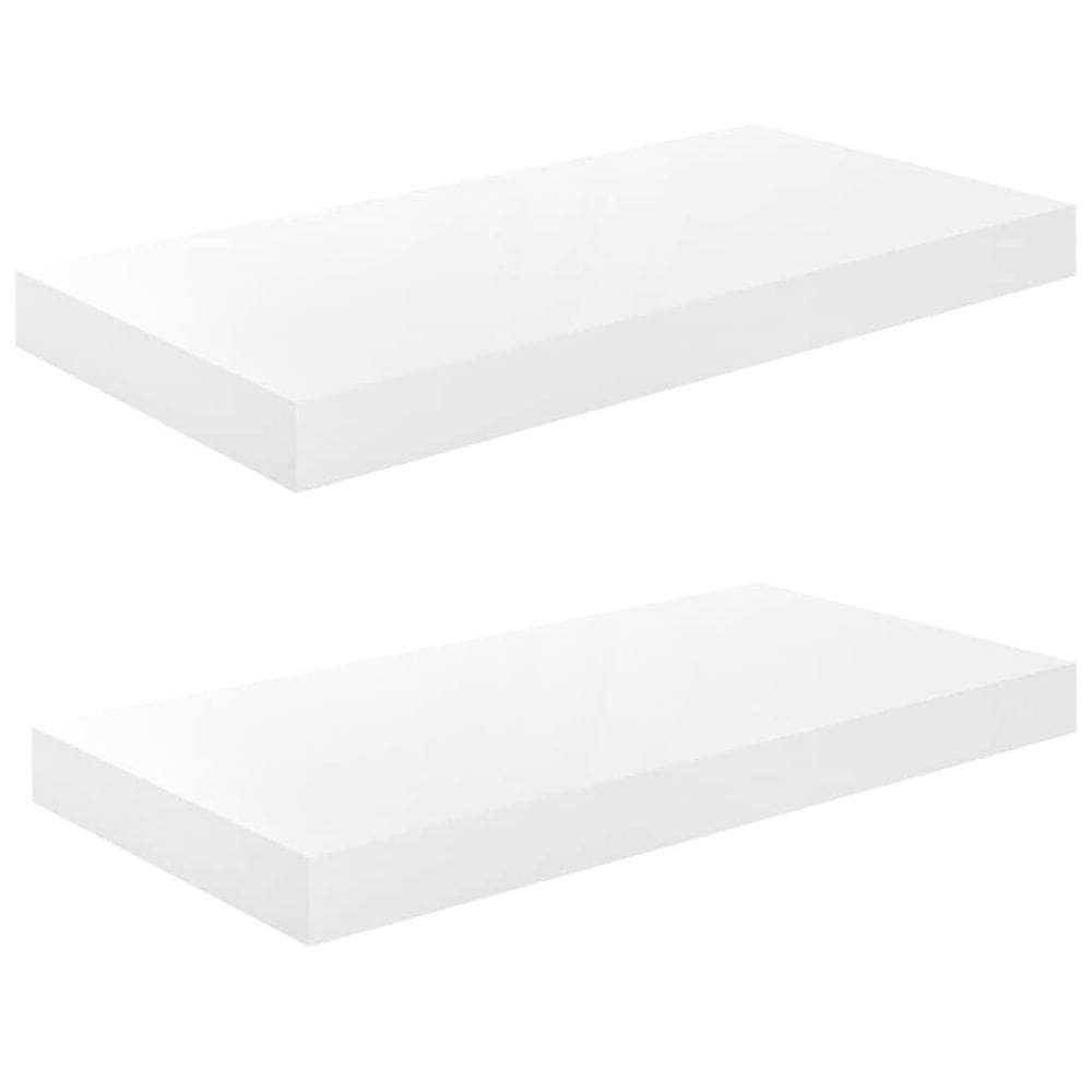 Prateleiras de parede VidaXL High Gloss White 50x23x4cm 2 peças
