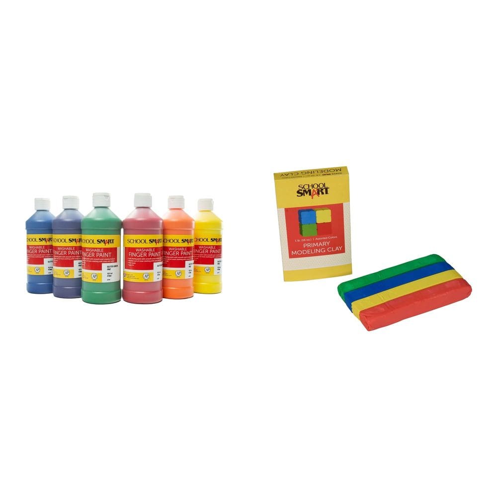 Kit de arte Casafoyer: tintas para dedos laváveis e argila de modelagem