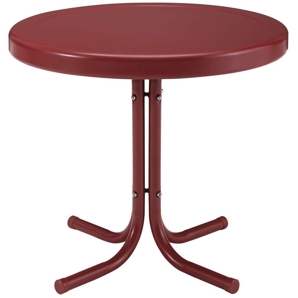 Mesa lateral externa Crosley Griffith resistente às intempéries vermelha coral