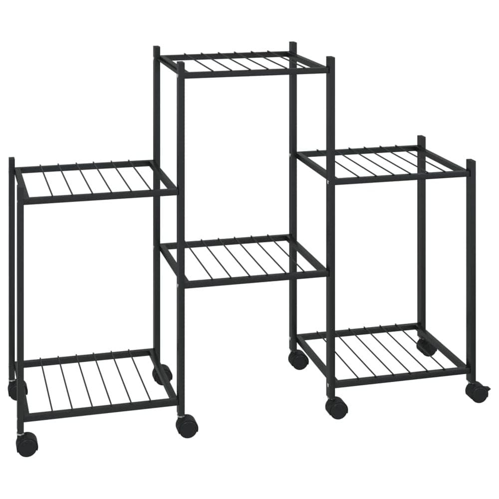 Suporte de flores vidaXL Black Iron 32,7x9,8x23,6 cm com 3 prateleiras