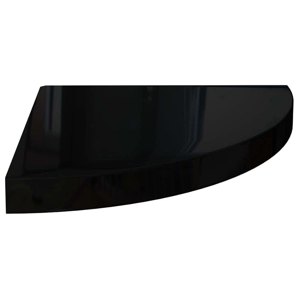 Prateleira de canto VidaXL Black Honeycomb MDF de alto brilho 35x35x4cm