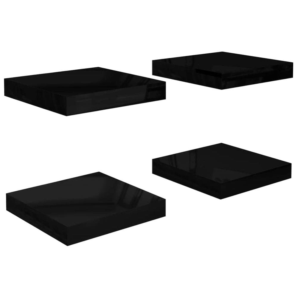 Prateleiras de parede VidaXL Floating High Gloss Black 23x23x4cm MDF