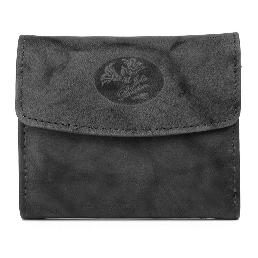 Cartera Julia Buxton USA Mini Trifold Negra con Flores y Protección RFID