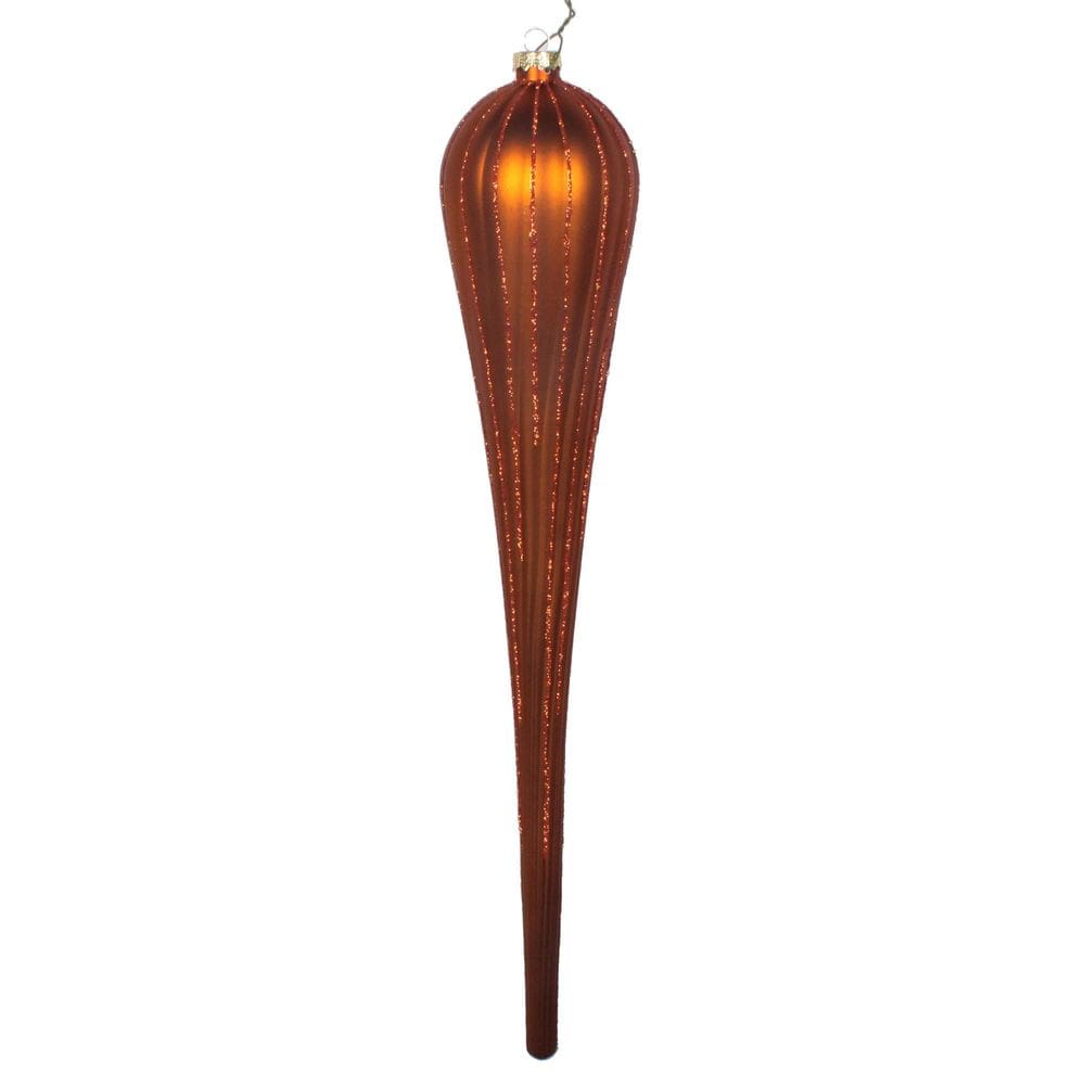 Enfeite de Natal Vickerman de 40 cm Copper Matte Glitter, pacote com 2