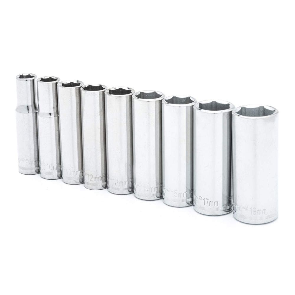 Conjunto de soquetes métricos Crescent de 9 peças com 3/8” Drive 6 pontos de profundidade - CSAS7N