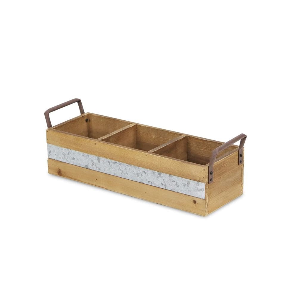 Organizador de armazenamento de madeira Caddy Cheung com 3 slots 37x12x11 cm