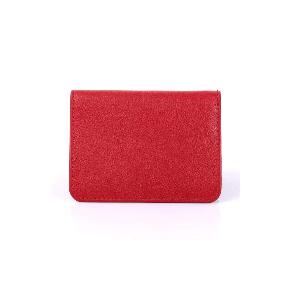 Porta-cartões de couro Karla Hanson com bloqueio de RFID vermelho