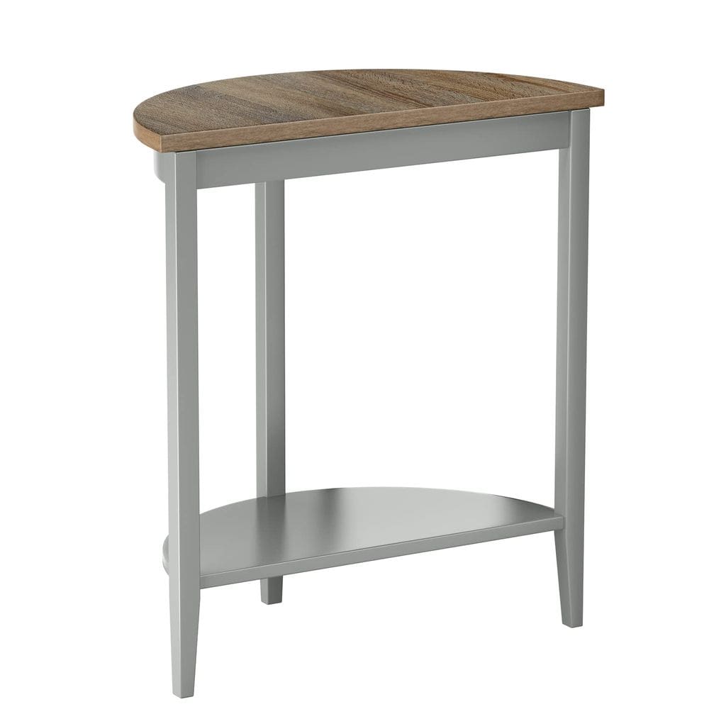 Mesa Acme Justino Half Moon, console de madeira, carvalho cinza