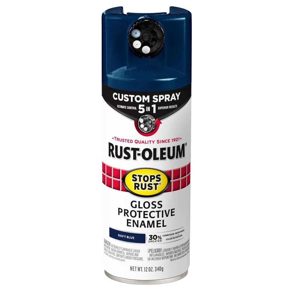 Tinta spray Rust-Oleum 376904 340g Azul marinho brilhante 5 em 1