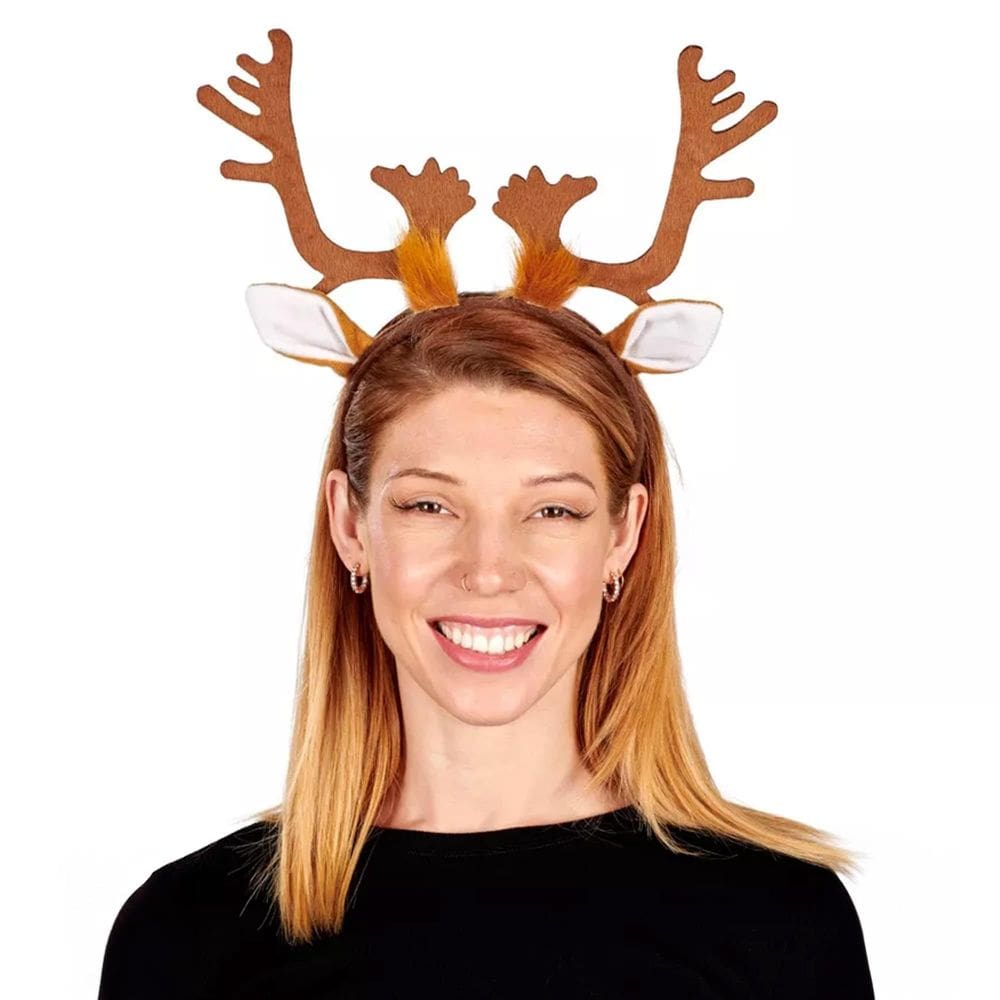 Faixa de cabeça Toynk Reindeer Antlers Brown, tamanho único