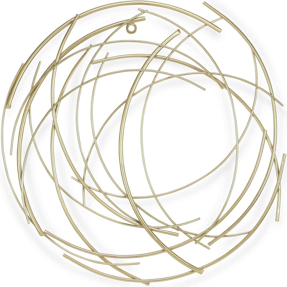 Arte de parede Decoração de metal redondo abstrata dourada de Cheung