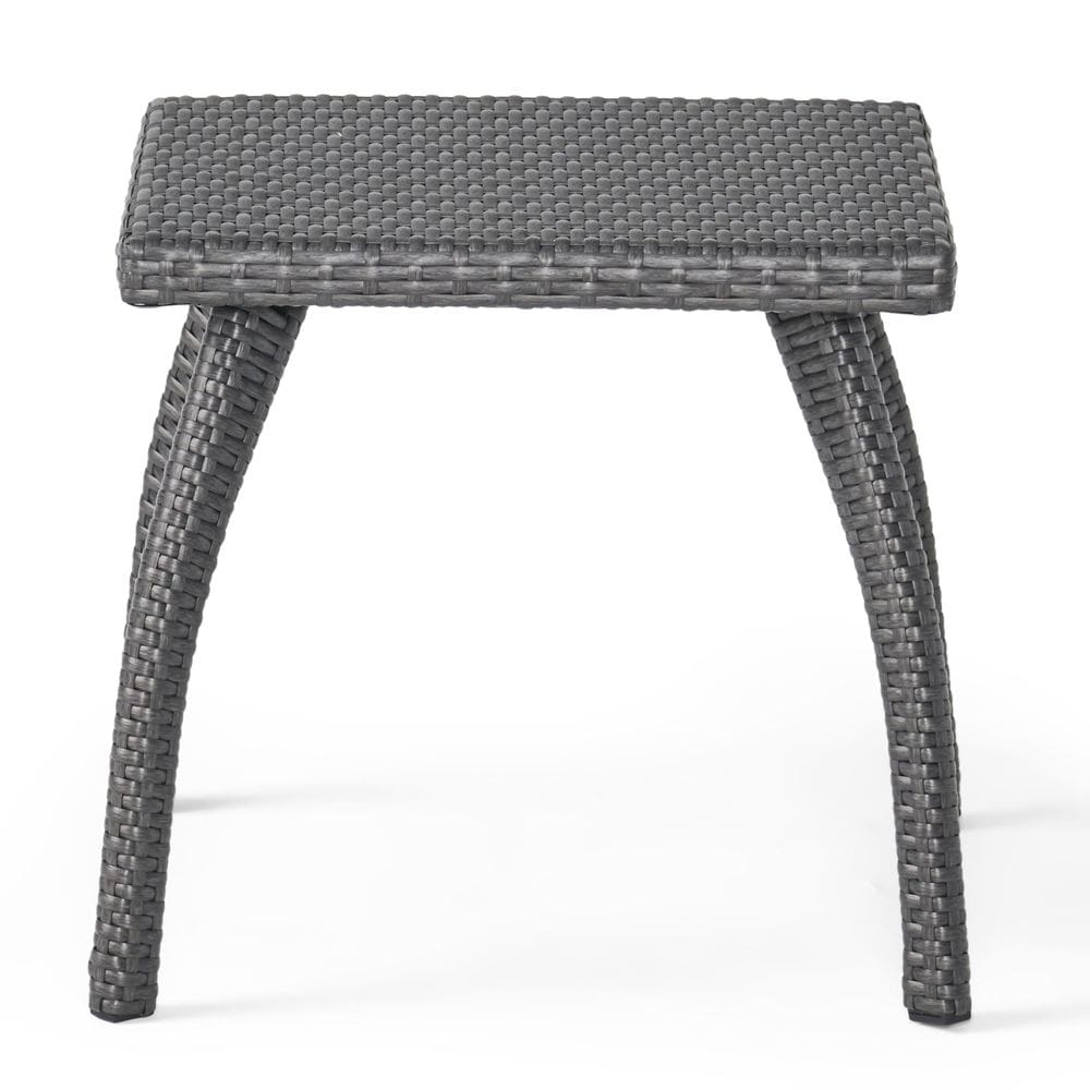 Mesa Benzara Honi Grey Outdoor Rattan 48cm quadrada