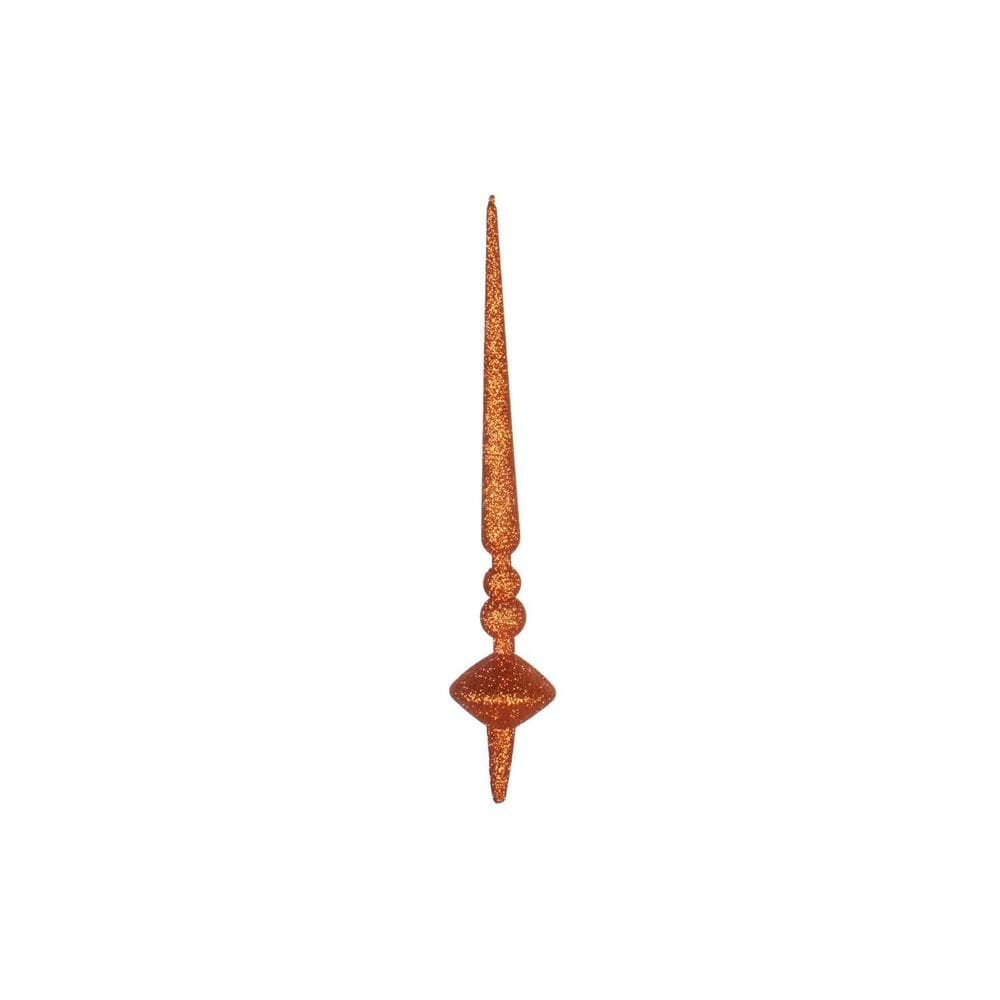 Enfeite de Natal para pendurar Vickerman 30 cm Orange Glitter, pacote com 3