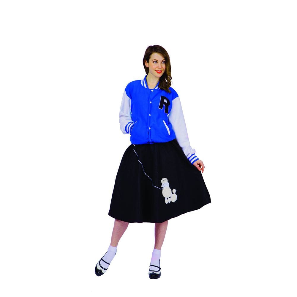 Jaqueta Letterman RG Costumes feminina, azul, tamanho pequeno