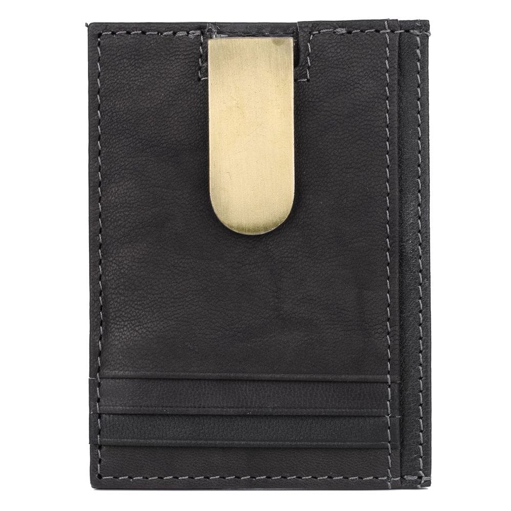 Carteira Buxton Hunt, bolso frontal, clipe de couro preto