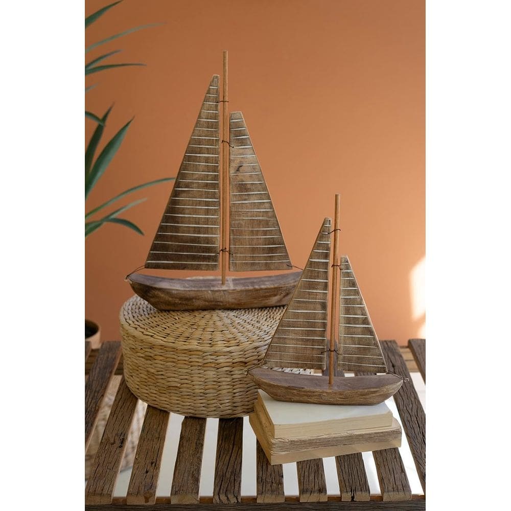 Home Decor: Conjunto de 2 veleiros rústicos de madeira reciclada KALALOU