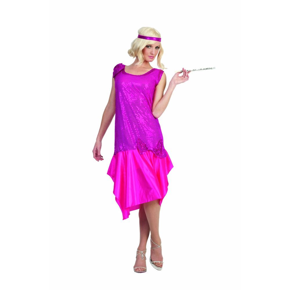 Traje RG Costume feminino Rag Time Flapper Fuchsia tamanho único