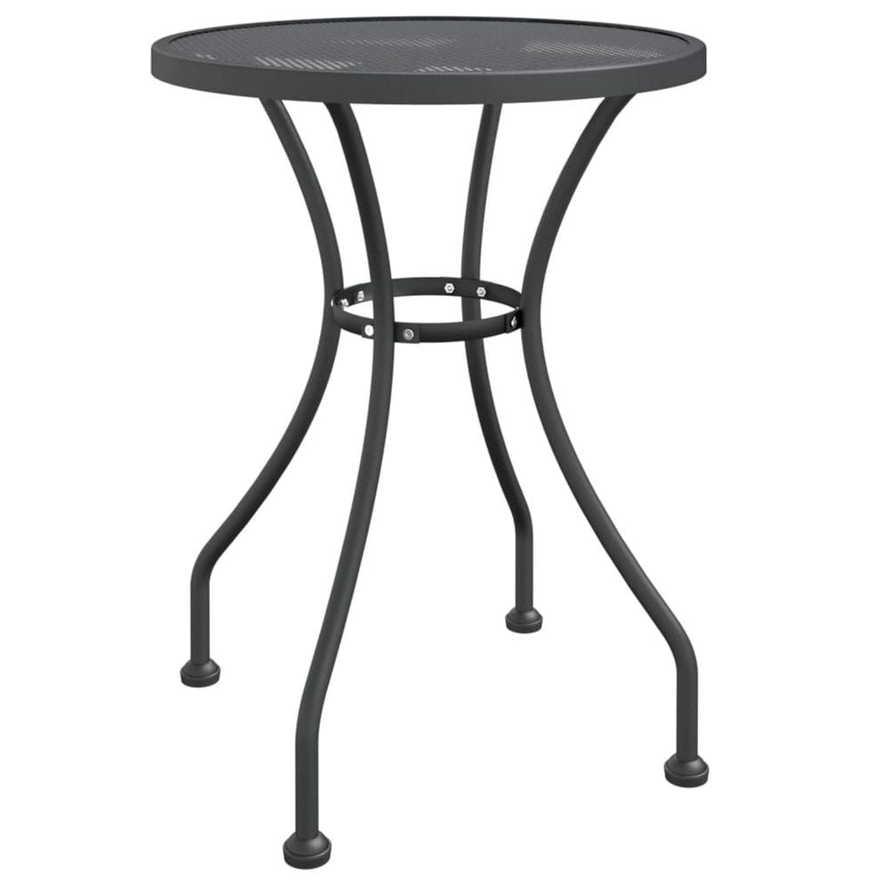 Mesa de jantar ao ar livre Benzara 71 cm redonda de metal cinza