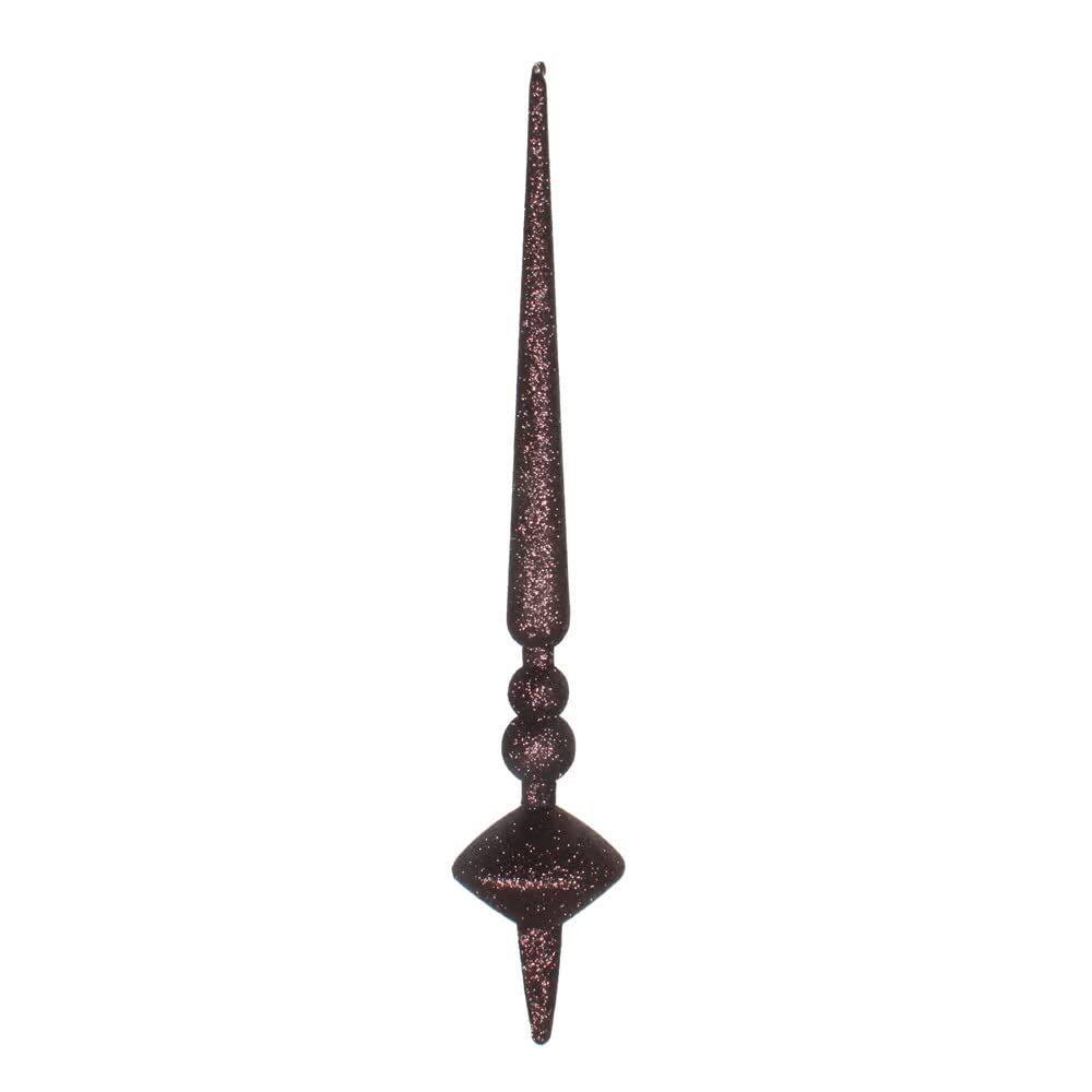 Enfeite suspenso Vickerman 30 cm Chocolate Glitter Cupola 3 peças