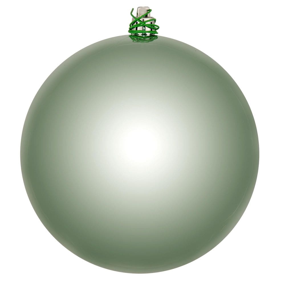 Enfeite suspenso Vickerman 10” Frosty Mint Shiny Ball