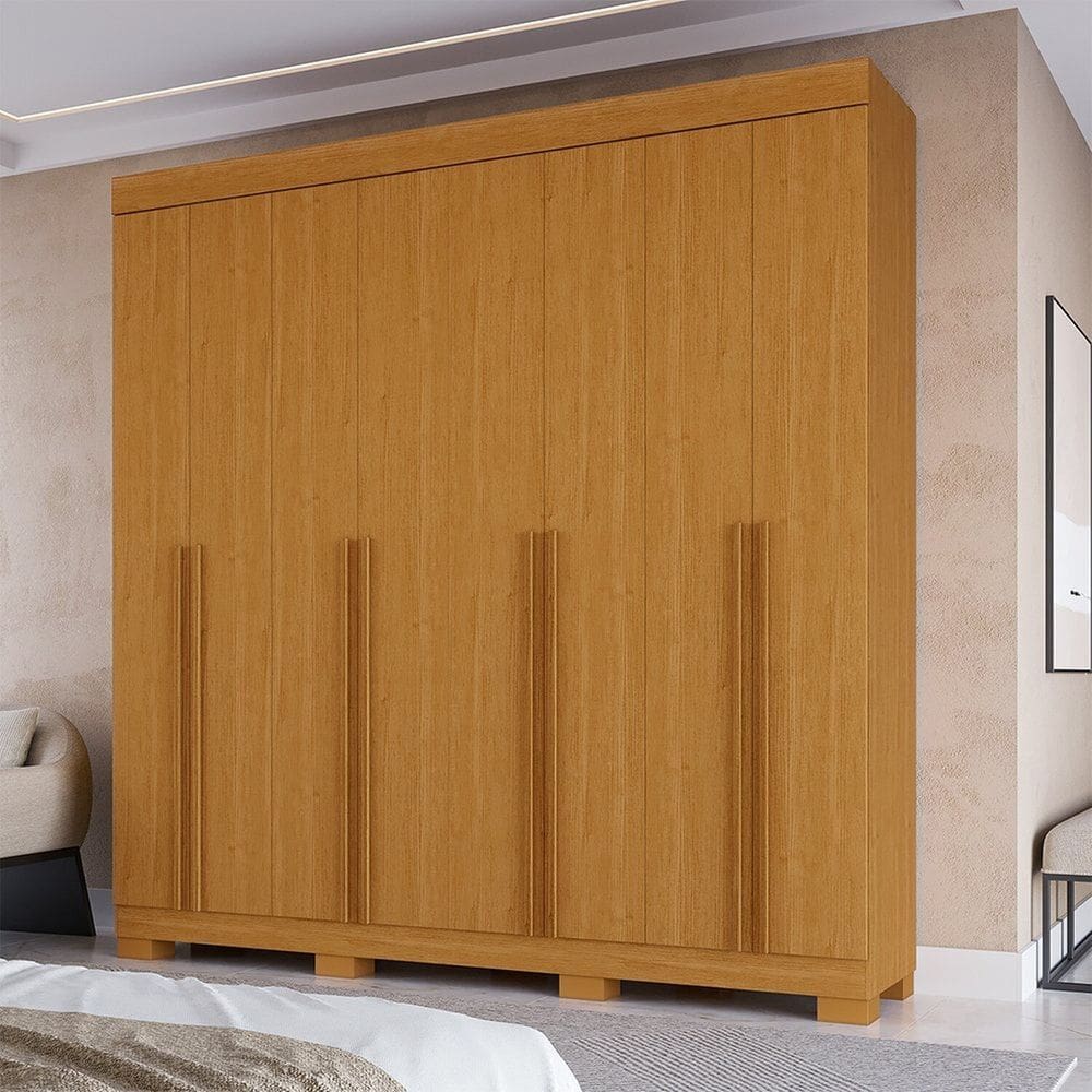 Guarda-roupa Casal 8 Portas 4 Gavetas 218cm Azaleia Espresso Móveis Cinamomo