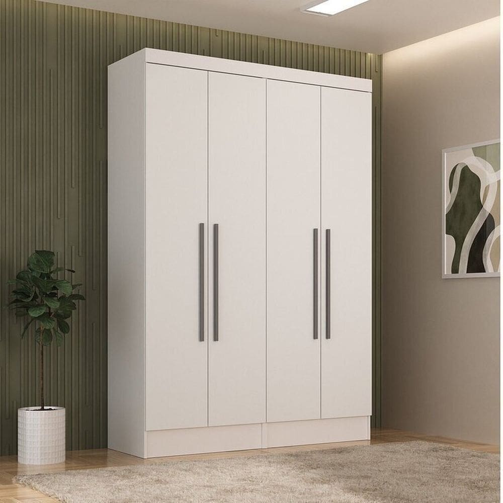 Guarda-roupa Modulado 4 Portas 4 Gavetas 2 Peças Viena Espresso Móveis Branco