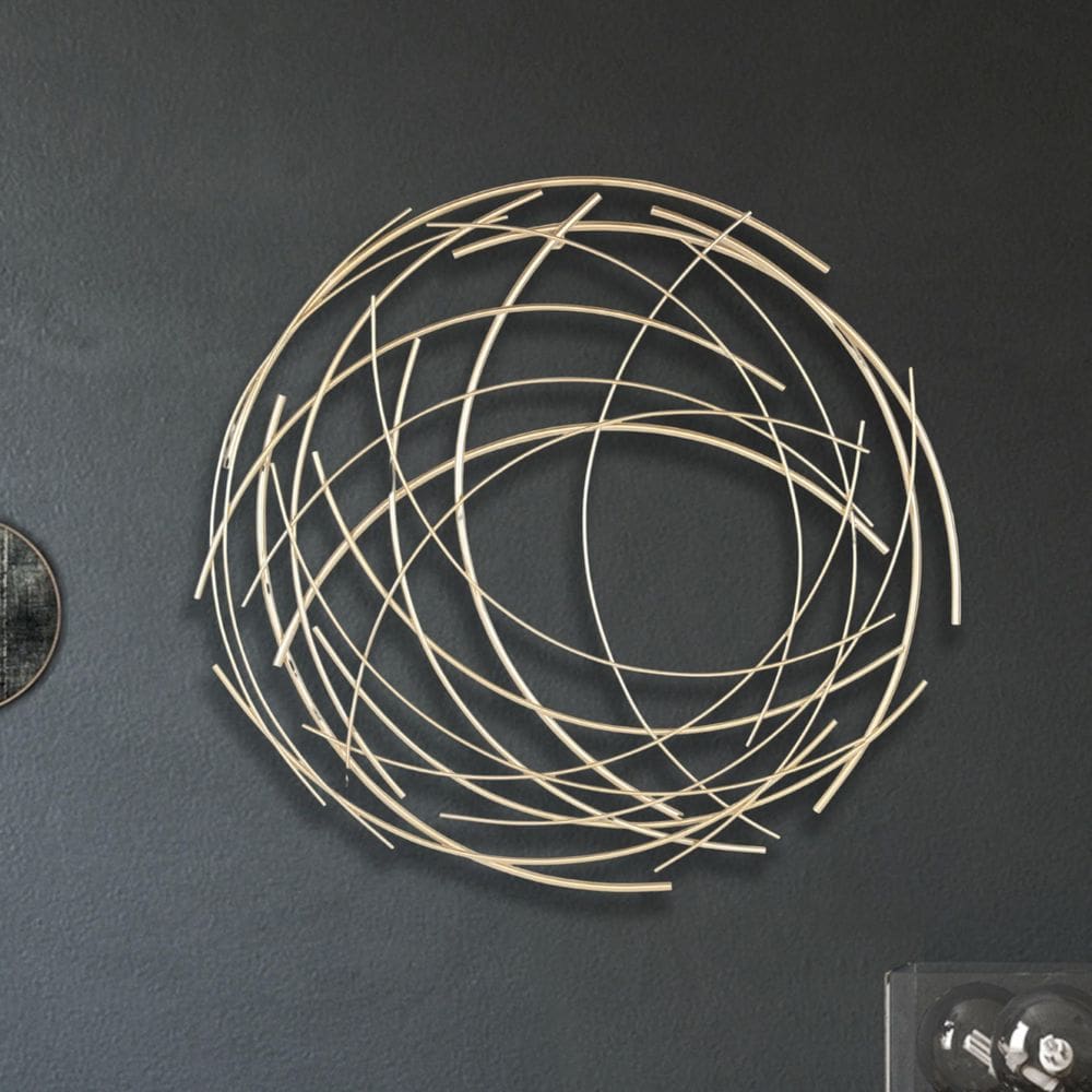 Arte de parede Cheung`s Denine Abstract Round Metal 64 cm dourada