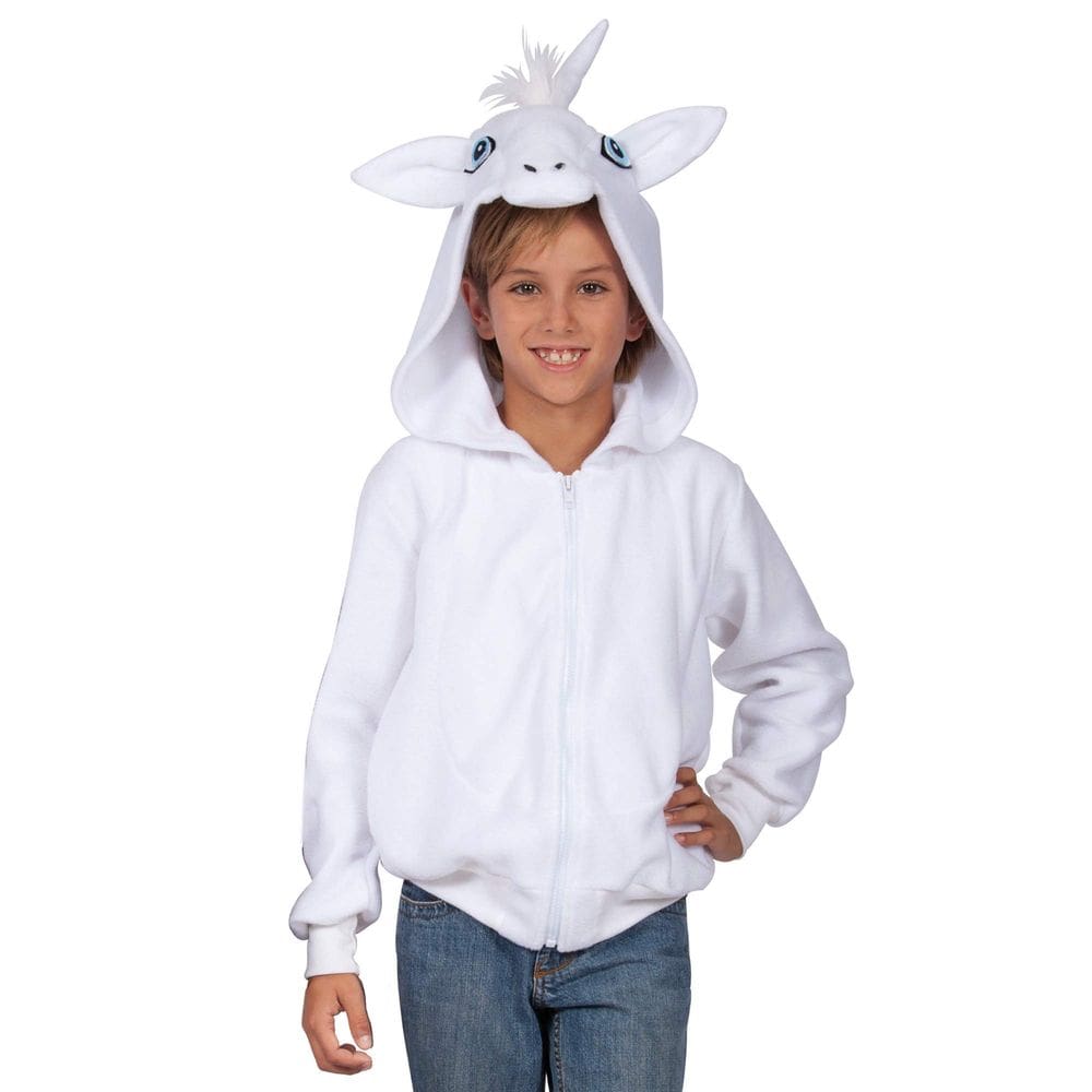 Costume RG Costumes Girl UNA The Unicorn com capuz branco tamanho M