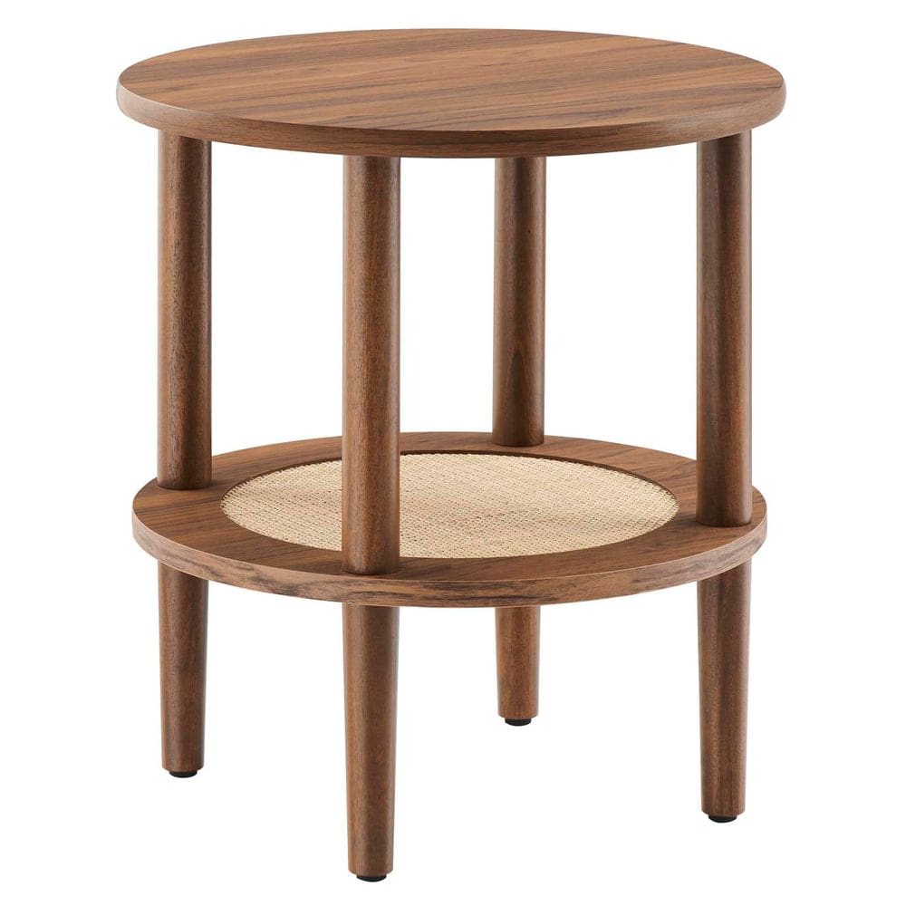 Mesa Modway EEI-6527-WAL com lado redondo em nogueira 47x47x50 cm