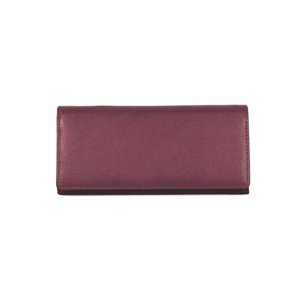 Carteira feminina Karla Hanson, dobrável em couro com bloqueio de RFID