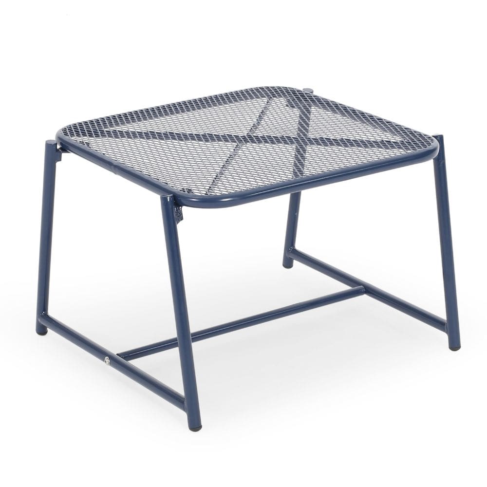 Mesa lateral ao ar livre Benzara Kery 50x46x34 cm Azul marinho
