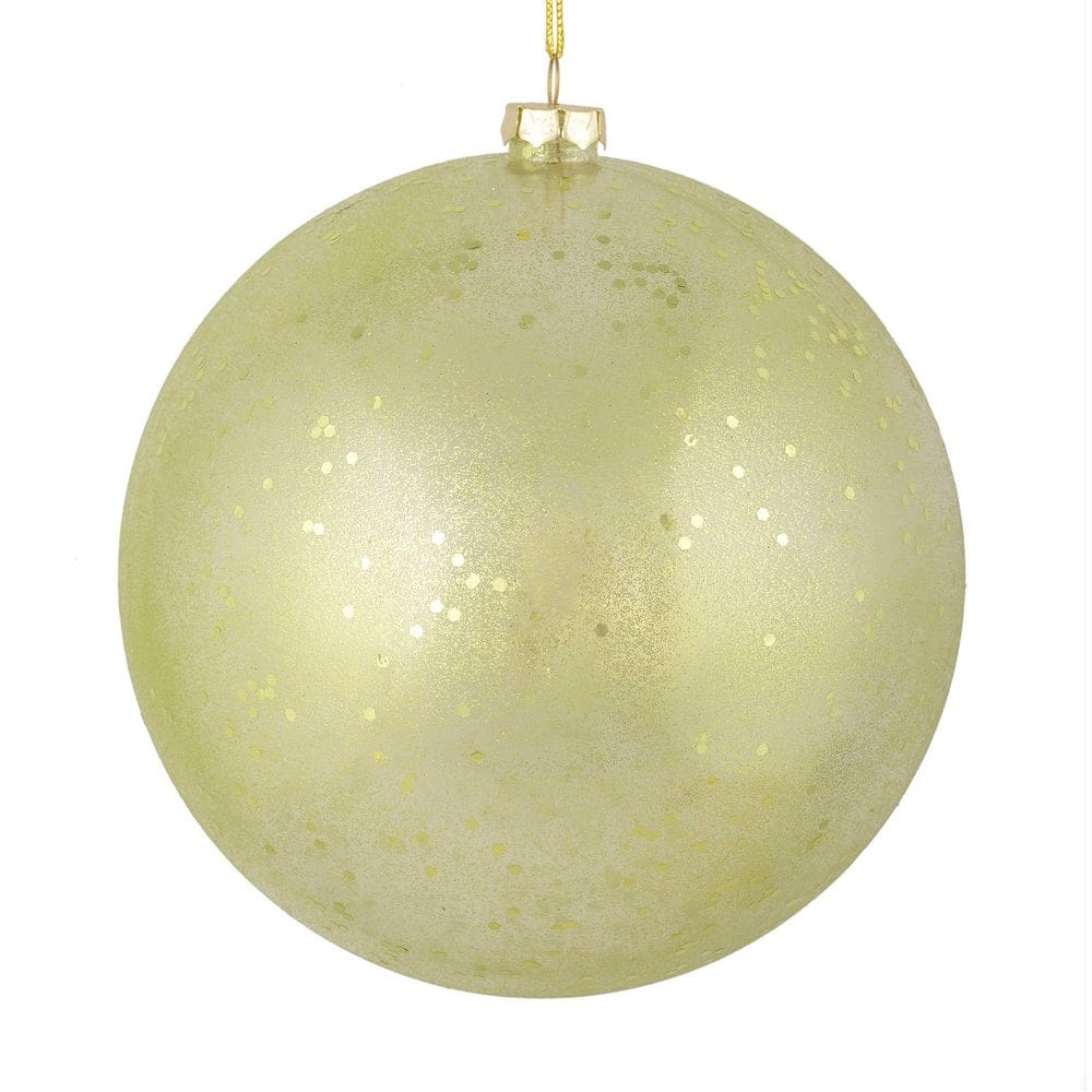 Enfeite suspenso Vickerman 15 cm Celadon Glitter Ball 4 peças